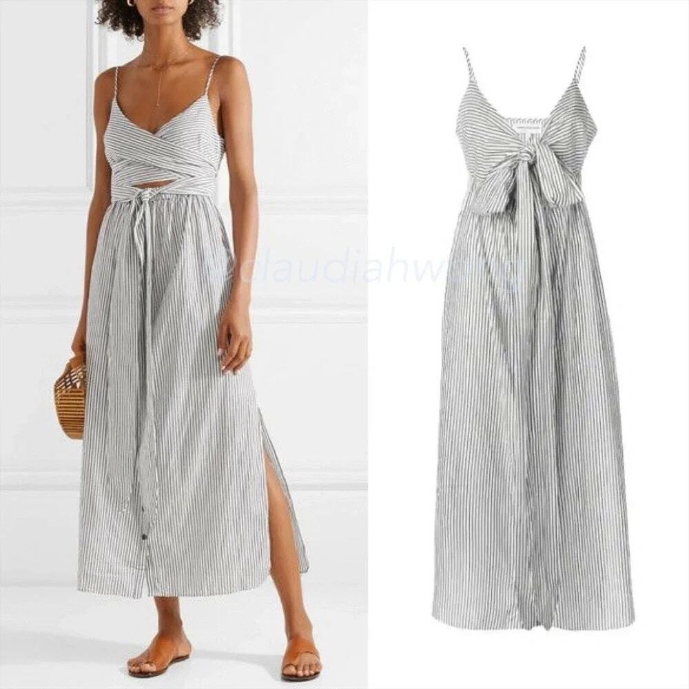 Mara Hoffman Dress Maxi Sundress L Casual Stripped Tank Resort wear Vacation